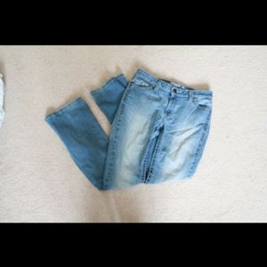 Light wash boot-cut jeans